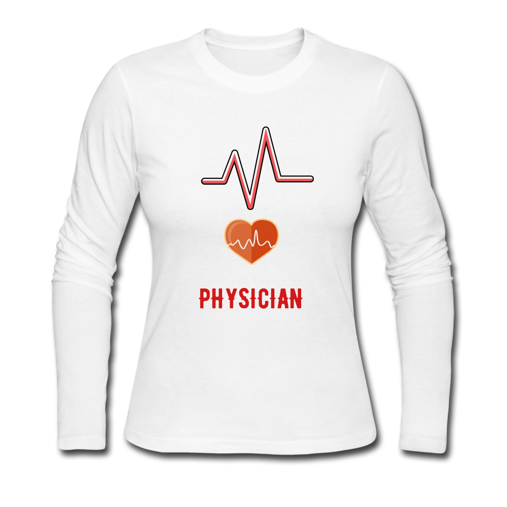 Physician Women's Long Sleeve Jersey T-Shirt - white
