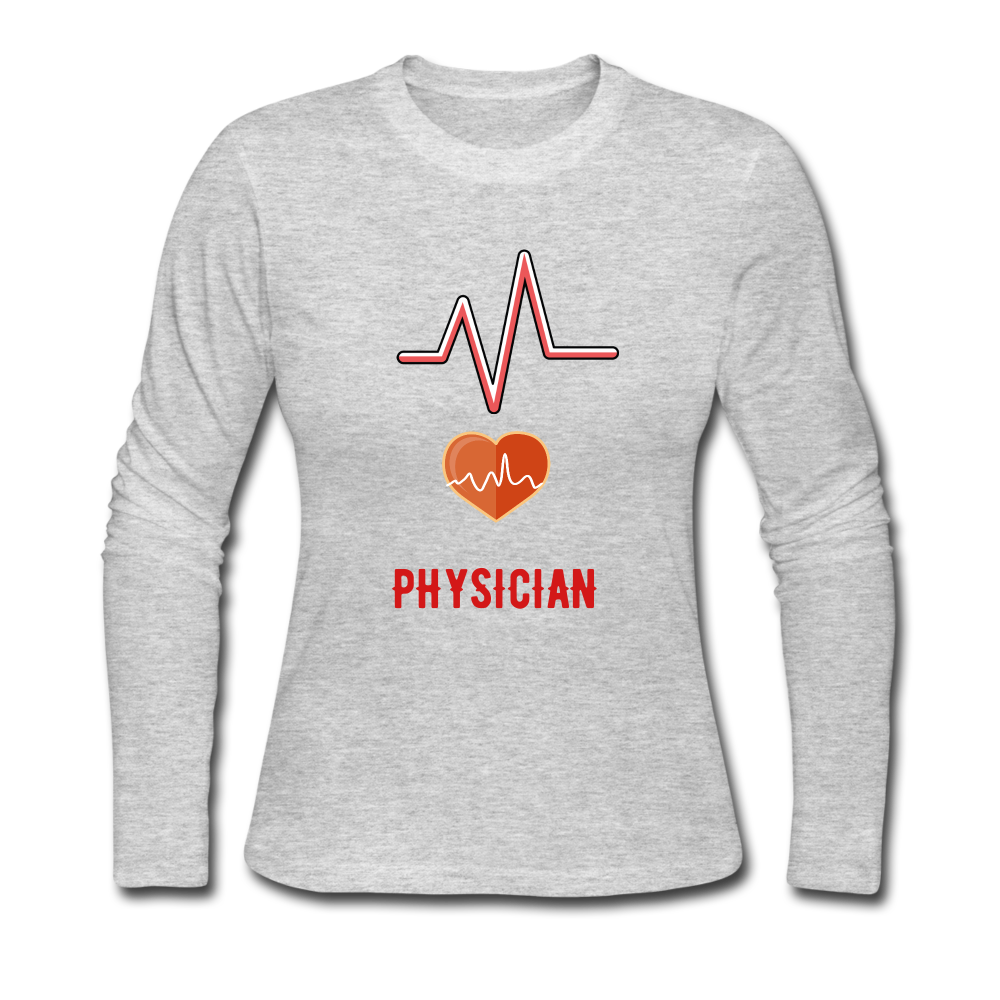 Physician Women's Long Sleeve Jersey T-Shirt - gray
