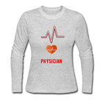 Load image into Gallery viewer, Physician Women&#39;s Long Sleeve Jersey T-Shirt - gray
