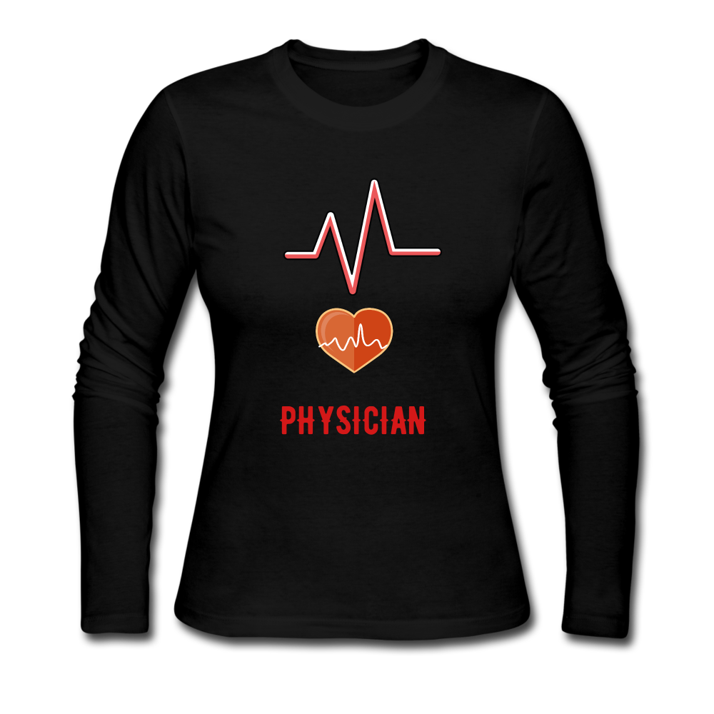 Physician Women's Long Sleeve Jersey T-Shirt - black