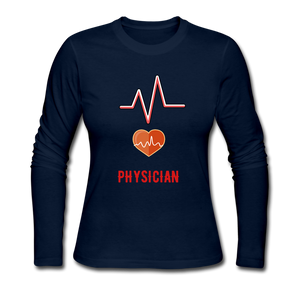 Physician Women's Long Sleeve Jersey T-Shirt - navy