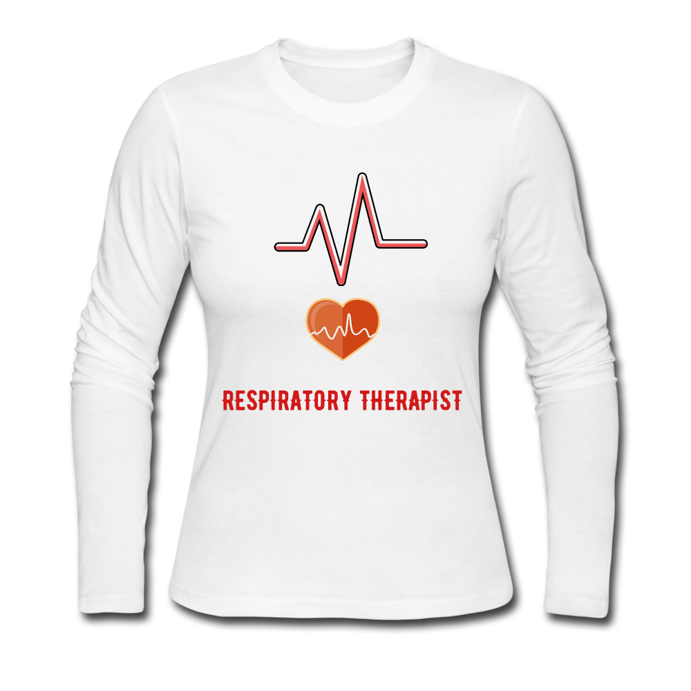 Respiratory Therapist Women's Long Sleeve Jersey T-Shirt - white
