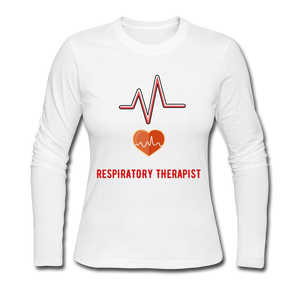 Respiratory Therapist Women's Long Sleeve Jersey T-Shirt - white