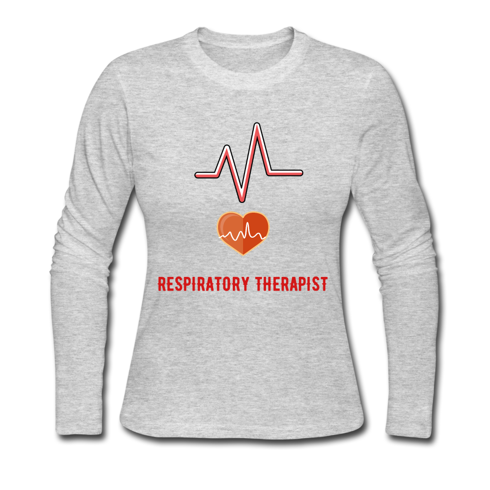 Respiratory Therapist Women's Long Sleeve Jersey T-Shirt - gray