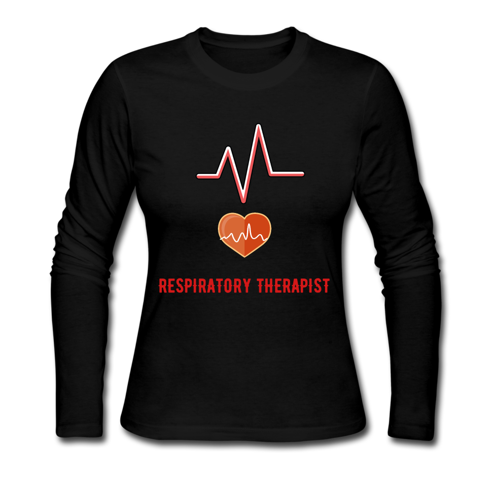 Respiratory Therapist Women's Long Sleeve Jersey T-Shirt - black