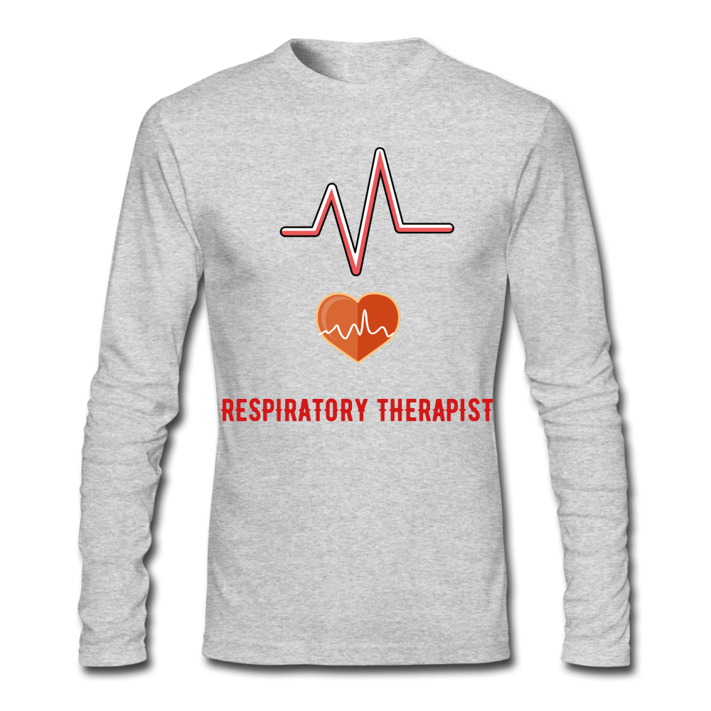 Respiratory Therapist Men's Long Sleeve T-Shirt by Next Level - heather gray