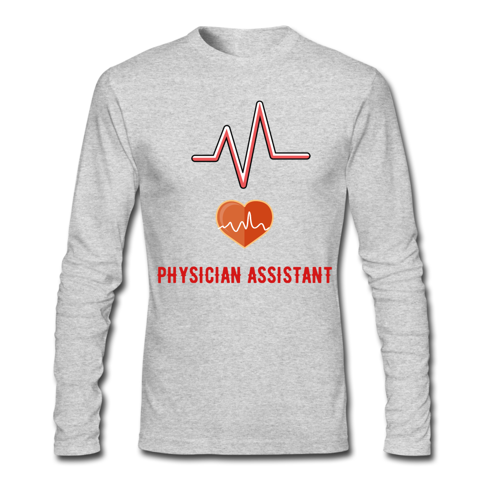 Physician Assistant Men's Long Sleeve T-Shirt by Next Level - heather gray