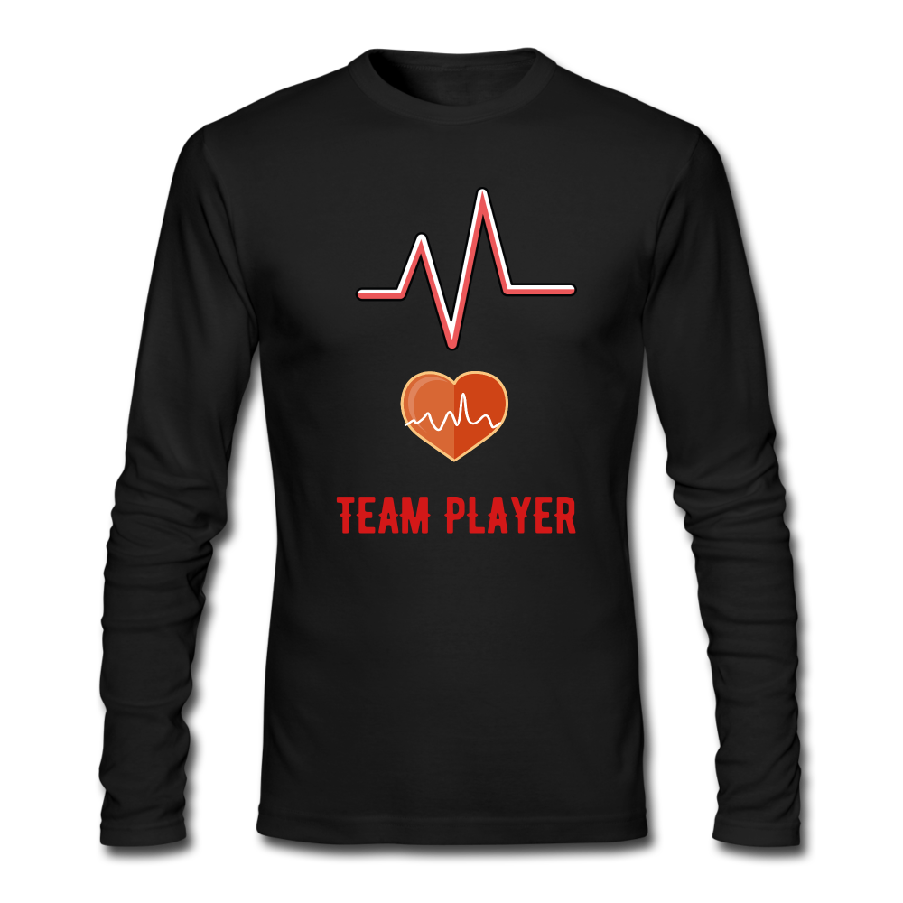 Team Player Men's Long Sleeve T-Shirt by Next Level - black