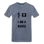 Load image into Gallery viewer, I Am A Nurse Men&#39;s Premium T-Shirt - heather blue
